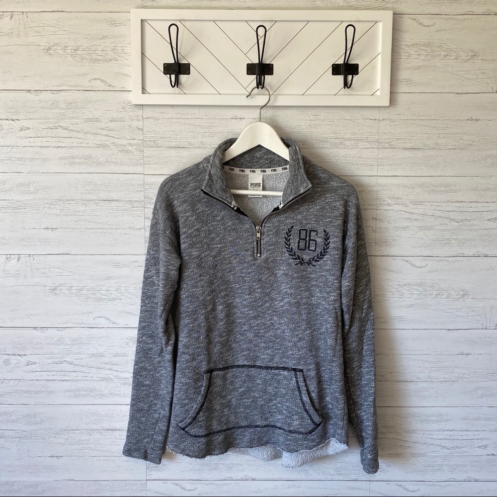 PINK Victoria's Secret Pullover Sweater Gray Sz Small